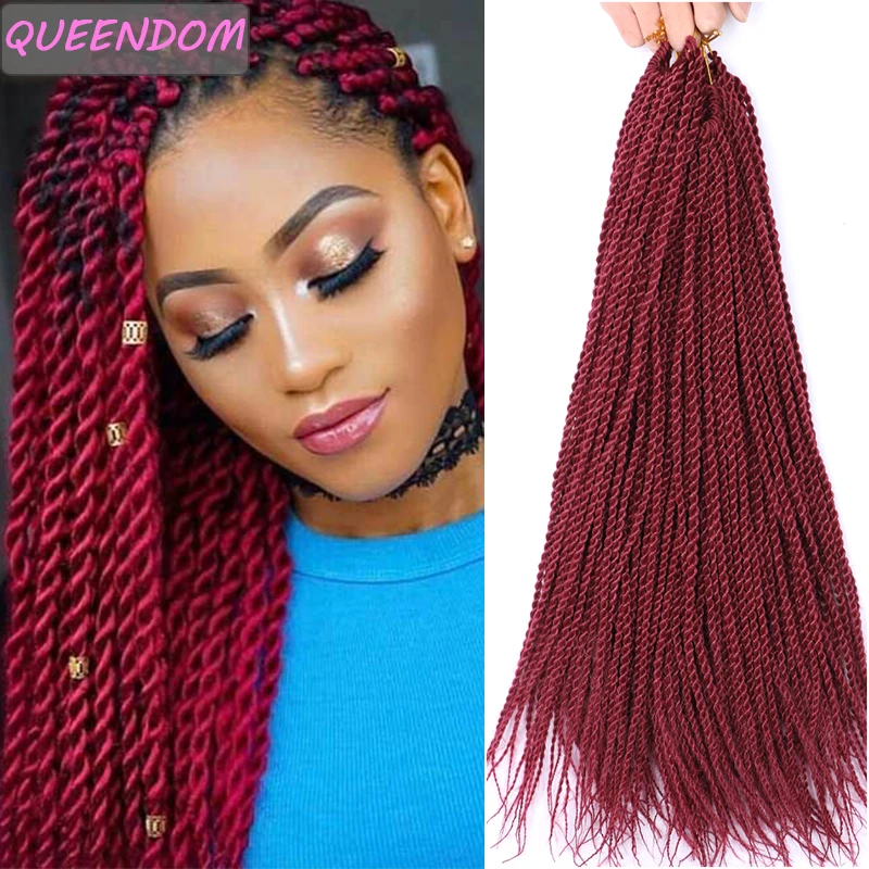 

Senegalese Twist Crochet Hair Handmade Soft Afro Crochet Braids 18 " Ombre Brown Synthetic Braiding Hair Extensions 30 Strands