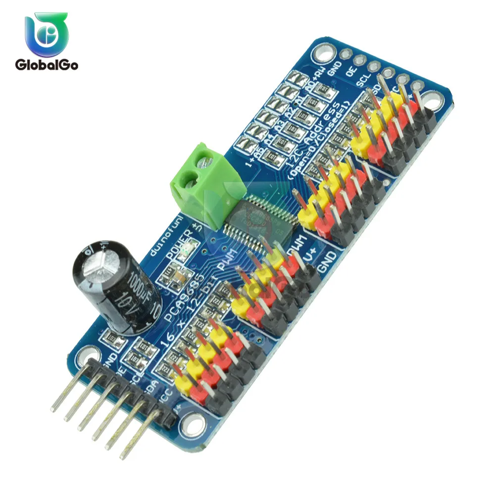 16 канал ПВМ привода 12 битная ШИМ/сервопривод I2C Интерфейс PCA9685 модуль для arduino или