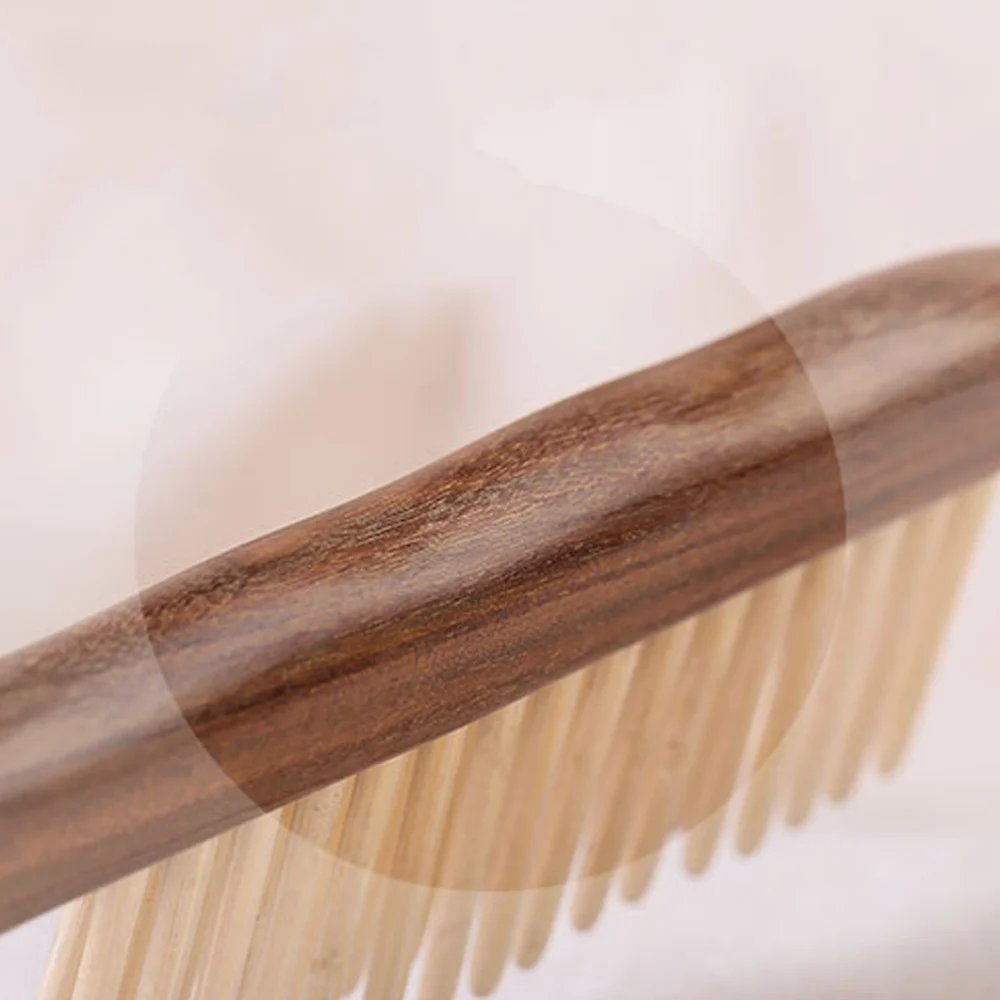 

Natural Sandalwood Hair Comb Double-Row Teethed Comb Anti-Static Comb Head Massage Comb Hairdressing Accessories