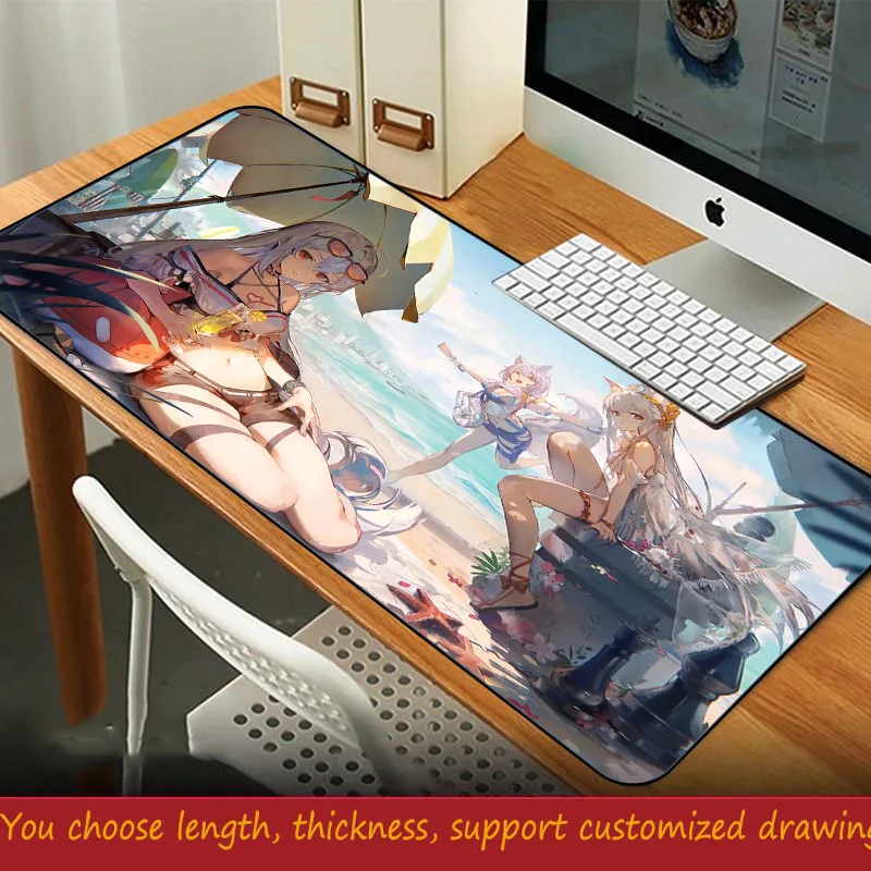 XGZ super mouse pad cartoon female computer game non-slip natural rubber large with seaming is suitable for players | Компьютеры и