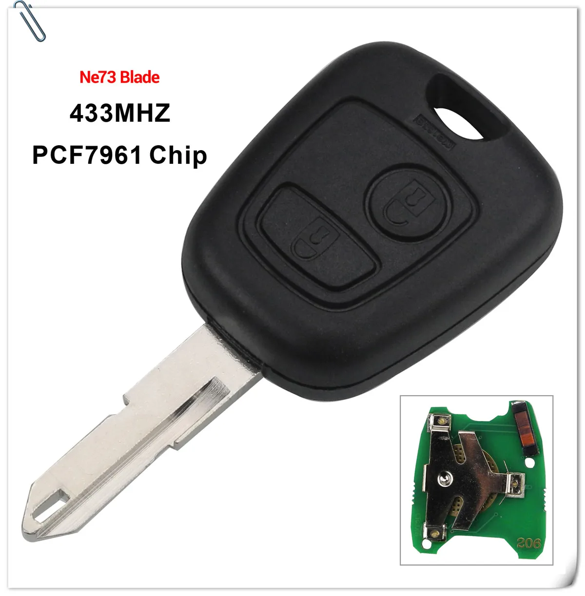 2 кнопки дистанционного ключа автомобиля 433 МГц ID46 pcf7961 для Citroen C1 C2 C3 C4 Saxo Picasso для peugeot 106 206 306 307 107 207 407 партнер