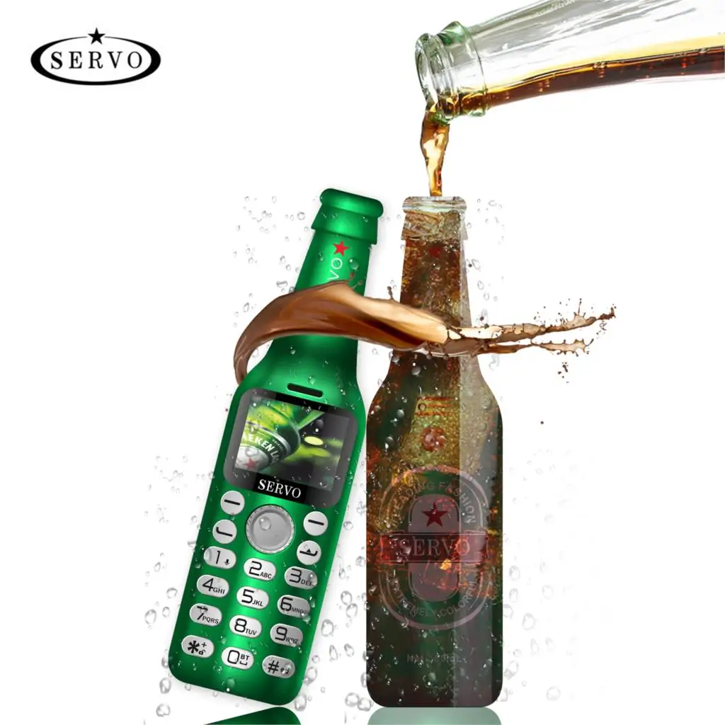 SERVO Wine Bottle Mini Phone V8 Bluetooth Dialer HD телефон Magic Voice One Key Recorder маленький мобильный на