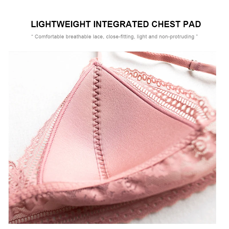 Бюстгальтер женский кружевной без косточек тонкий мягкий Бралетт с глубоким