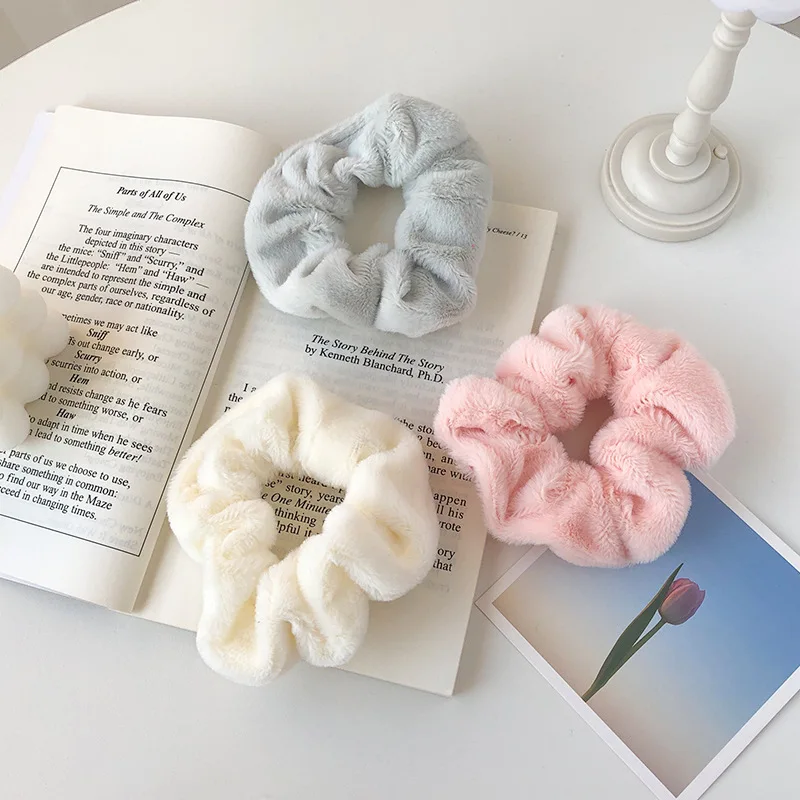 

1 Pcs Imitation Rabbit Fur Plush Headband Sweet Elastic Hair Band Ponytail Holder Girls Cute Scrunchies Hair Accessories