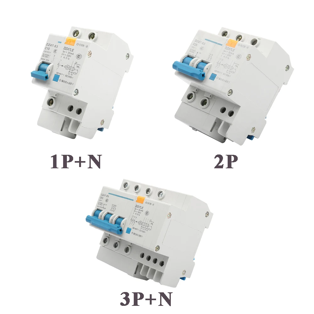 DPNL DZ47LE 63 1P + N 2P 3P 4P 20A 230V 50HZ 60HZ автоматический выключатель с защитой от перегрузки