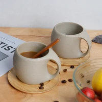 simple handmade mug travel personalized ceramic coarse pottery retro coffee cup creative water cup japanese tumblers drinkware