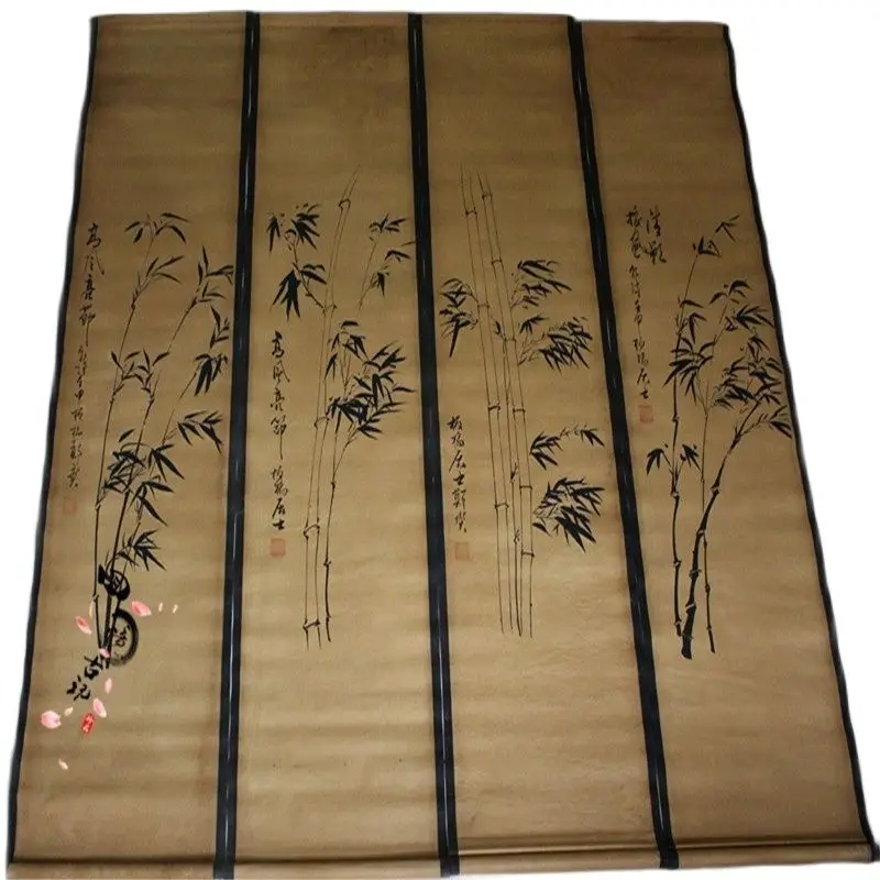 

Antique calligraphy and painting, Chinese painting, mural, painting in the middle hall, calligraphy, Tang Yin, bamboo painting,
