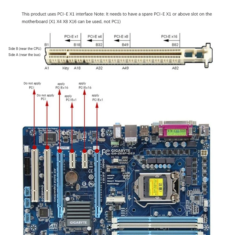 

Parallel Port DB25 25Pin PCIE Riser Card LPT Printer to PCI-E Express Cards Converter AX99100