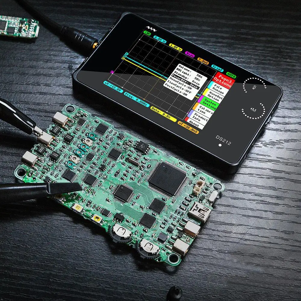DS212 DSO Mini 2-канальный цифровой осциллограф USB полноцветный TFT дисплей 8 Мб полоса