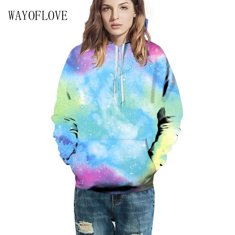 

WAYOFLOVE Tie Dye Print Blue Hoodies Women Aesthetic Graphic Vintage Sweatshirts Women 2021 Hoodie Mujer Sweatshirt For Couples
