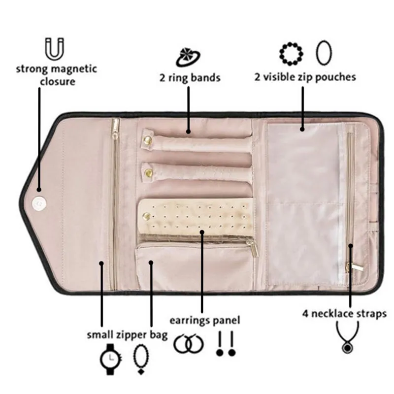 

Cosmetic Bag Creative Travel Portable Jewelry Bag Display Bag Earrings Earrings Bracelet Necklace De Joyas Storage Bags