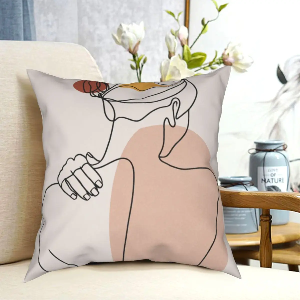 Абстрактное искусство стрейч искусственная ткань наволочка с принтом