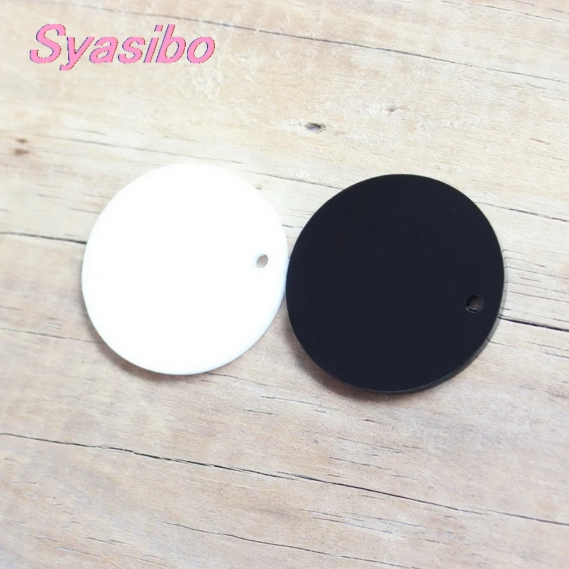 20 мм/25 мм акриловые круглые серьги черный белый цвет с круглым отверстием eco friendly