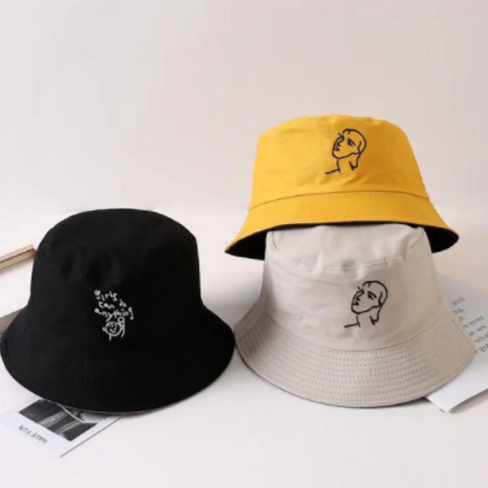 Двусторонняя ведро шапка женские шапки на плоской подошве пляжные шляпы