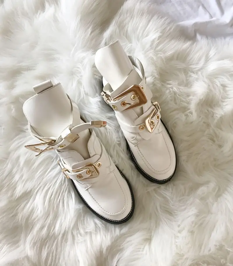 Классические Модные женские ботинки до щиколотки с круглым носком высокие