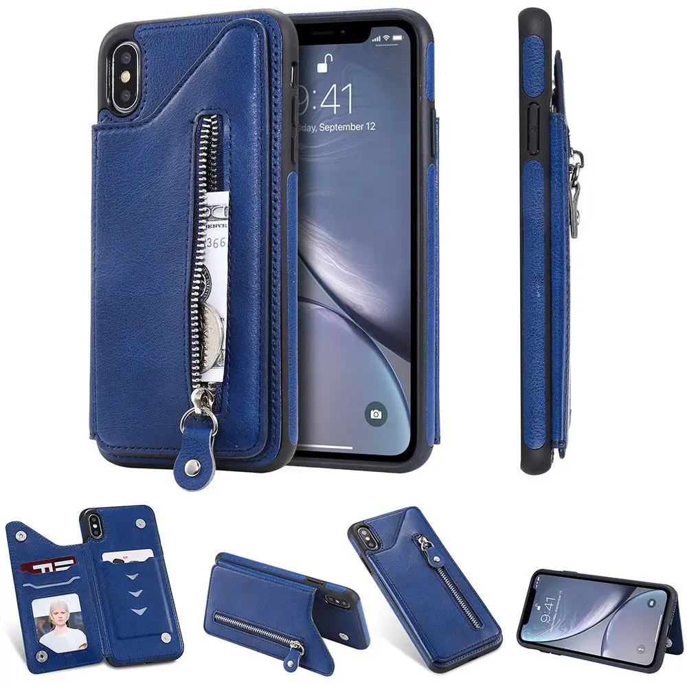 KISSCASE Роскошный кожаный чехол для iPhone 6 6s Plus 7 8 XS MAX X XR мягкий бумажник слот карт