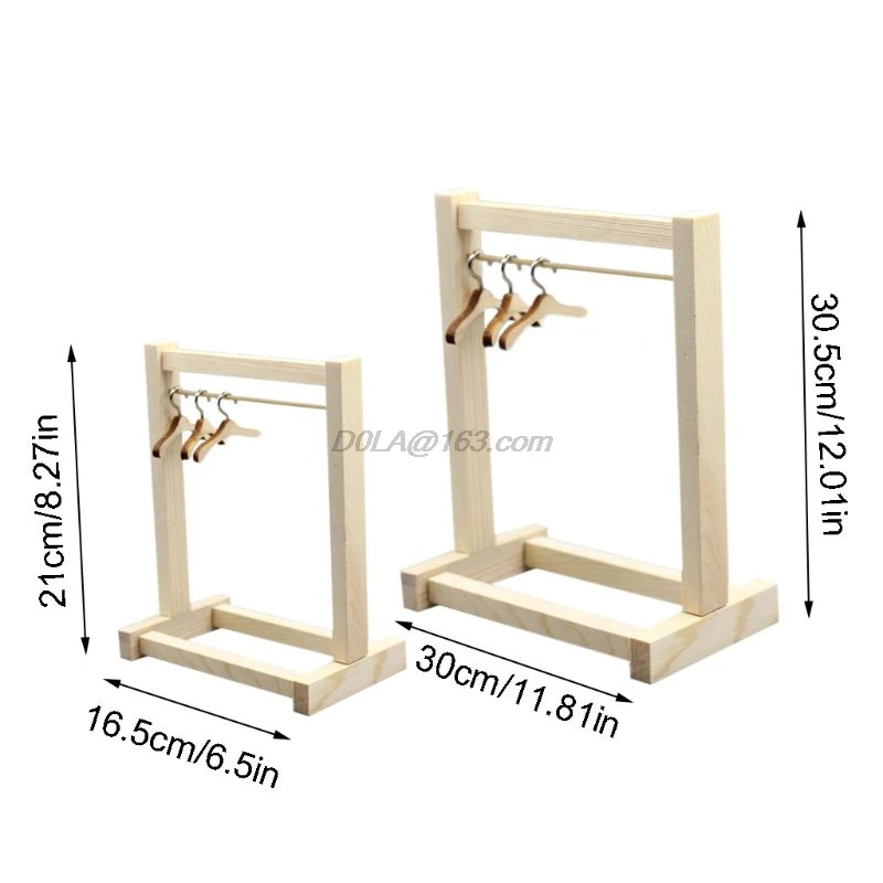 Кукольная игрушка деревянная вешалка для одежды вешалки кукол сумок |