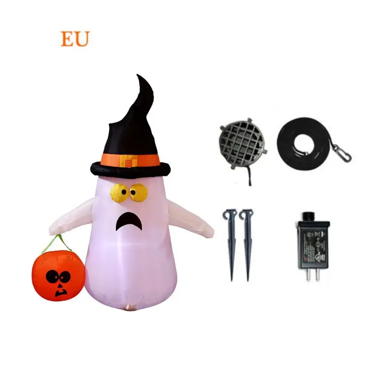 

4 Foot Halloween Inflatable Ghost White LED Lights for Outdoor and Indoor Deco X4YD