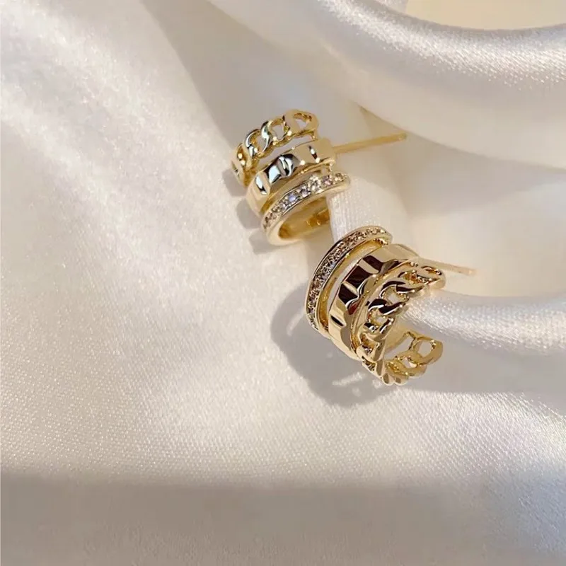 

2021 Trend Retro Circles Hoop Earrings For Women Teens Girls Vintage Classic Fashion Jewelry Multi-layer Earrings Hoops