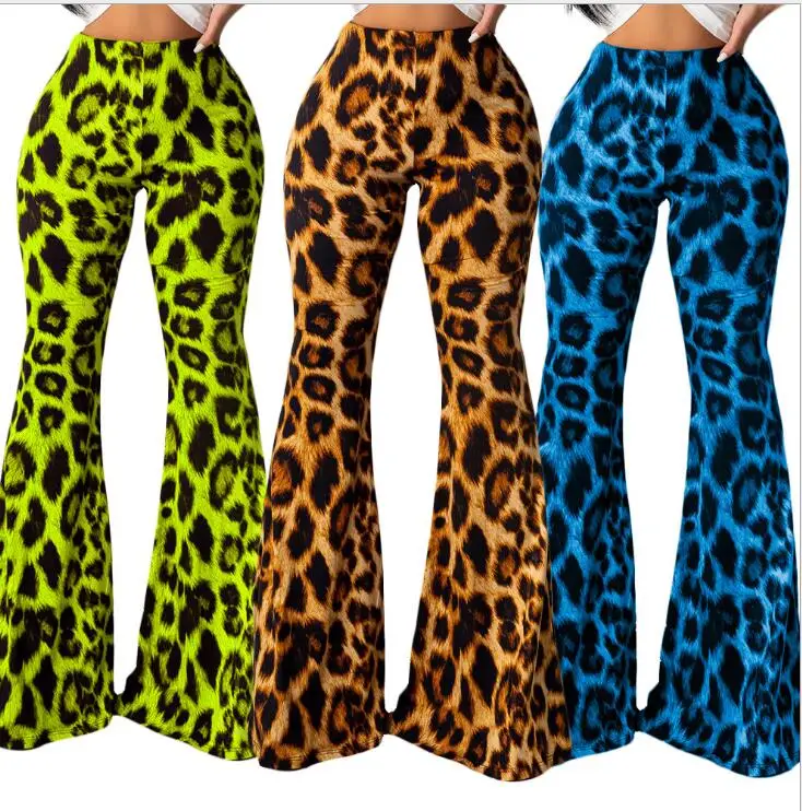 

Женский костюм с высокой талией, Модные расклешенные брюки с леопардовым принтом в стиле хип-поп для танцев, шоу, животных, соблазнительные ...
