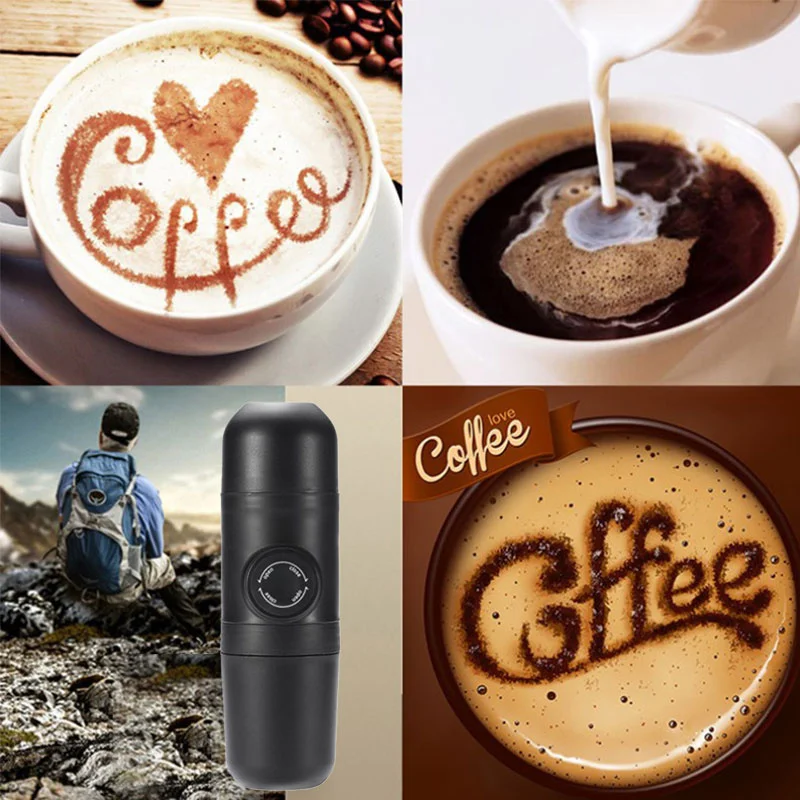 Портативная мини кофемашина для эспрессо ручная кофеварка автомобиля