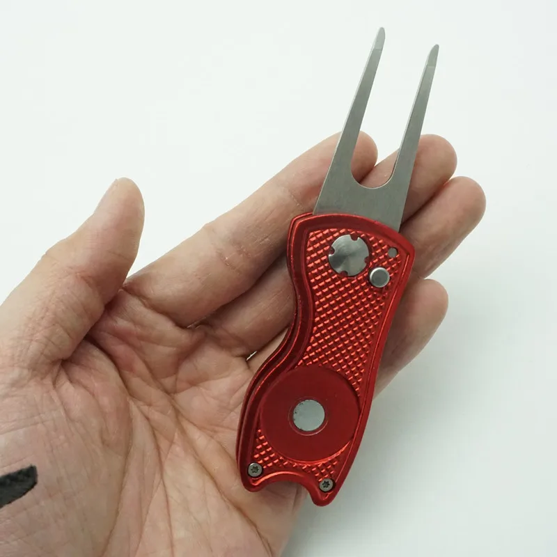 Новый алюминиевый Divot Fork Tool с кнопками магнитный шариковый маркер портативный