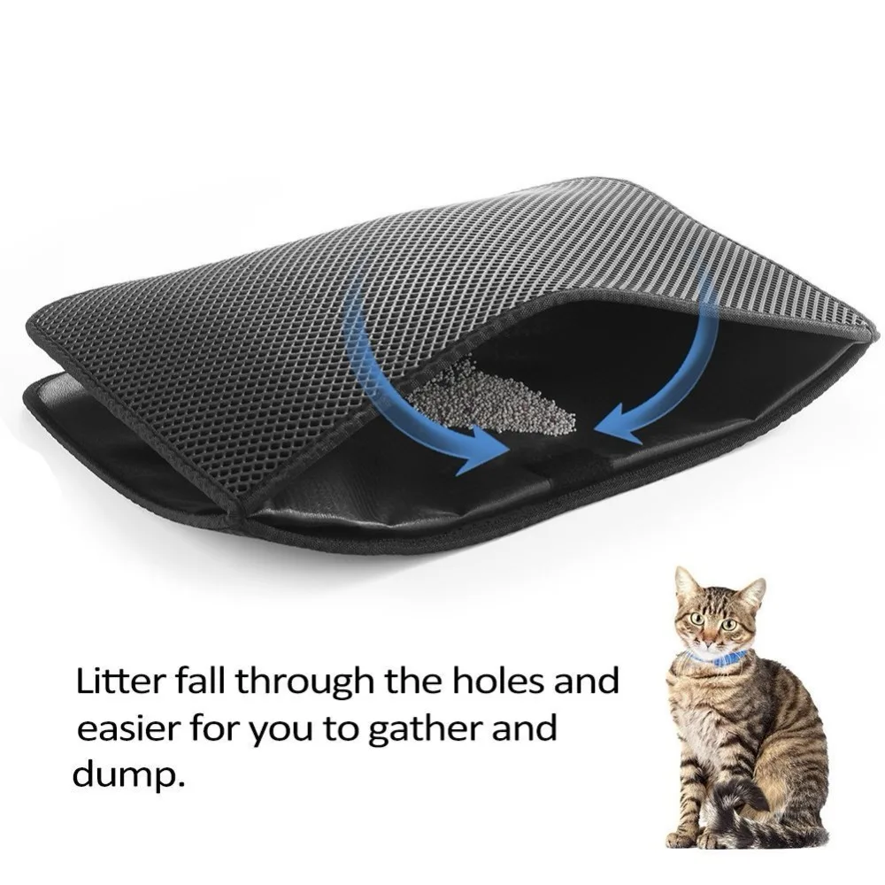 

Waterproof Pet Cat Litter Mat Double Layer Litter Cat Bed Pads Trapping Pets Litter Box Mat Pet Product Bed For Cats House Clean