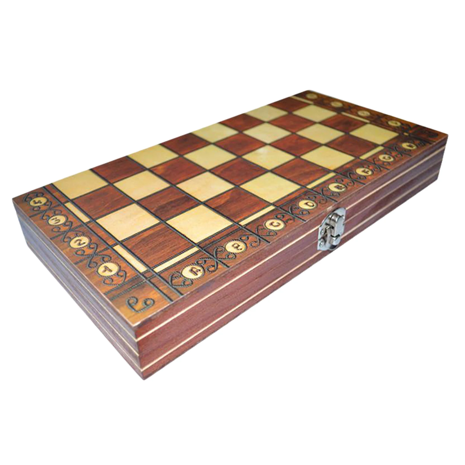 

Набор складных деревянных шахматных фигур 3 в 1 для путешествий, шашки-нарды для детей 15,3x15,3 дюйма