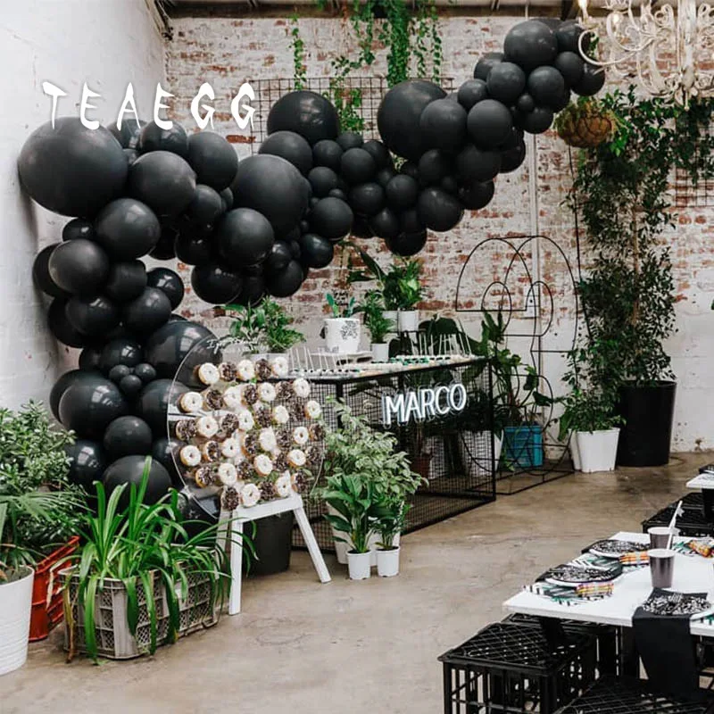 135 шт 36 'ཎ'' 12 ''черный воздушный шар украшения фон для взрослых 30TH День