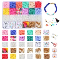 flat round polymer clay beads sets letter pearl spacer beads for jewelry making finding beads kits diy bracelet necklace earring
