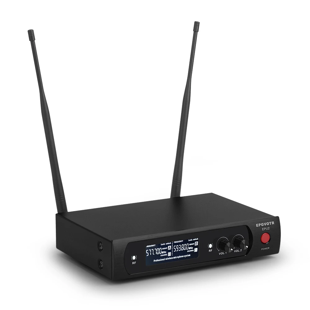 EPGVOTR UHF Беспроводная микрофонная система с 2 металлическими материалами ручные