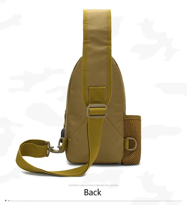 Уличная Водонепроницаемая тактическая спортивная сумка с USB нагрудная на одно