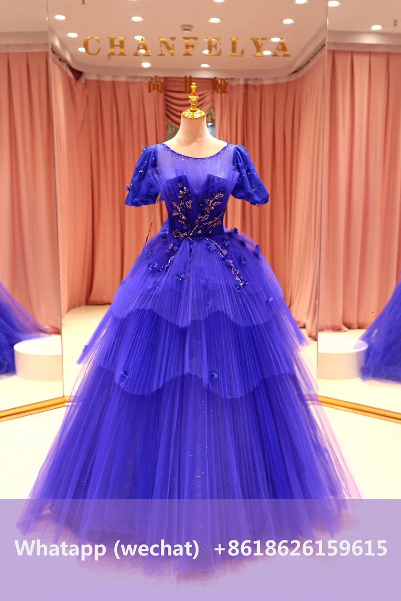 

Luxcury Quinceanera платье 2021 о-образный вырез с рукавами съемные Кристальные бусины темно-синие Выпускные платья бальное платье на заказ