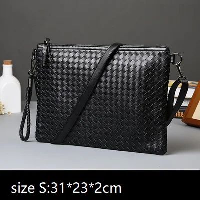 black S strap Клатчи универсальные модные сумки ручной работы для мужчин и женщин портмоне конверты клатч, Курьерская сумка сумки А4 файл Пакет ipad сумка - Цвет: black S strap