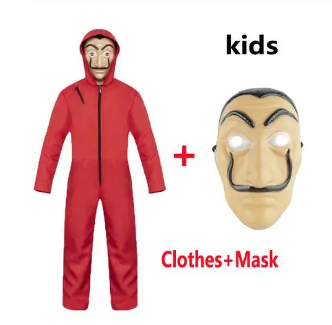 K costume with mask Деньги штурм дом бумаги бумага для дома косплей костюм для женщин мужской костюм на Хэллоуин костюм салвана дали - Цвет: K costume with mask