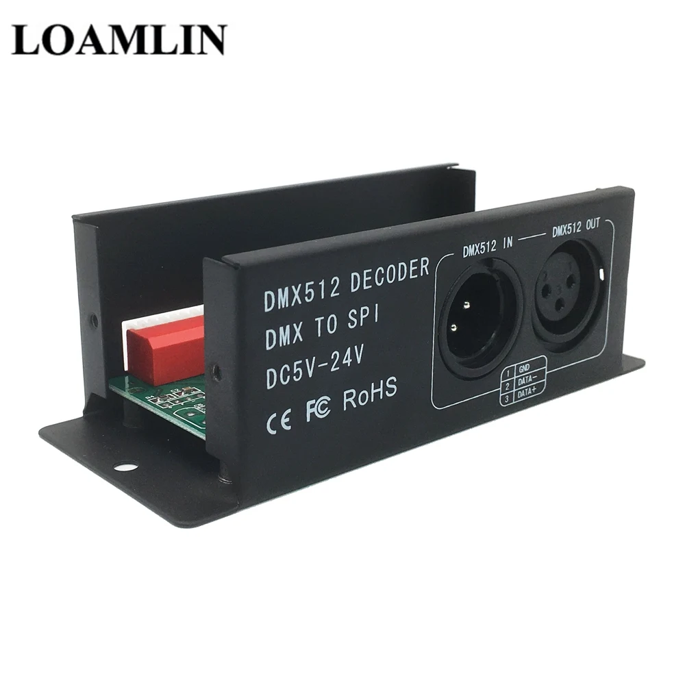Светодиодный DMX512 симфония декодер DC5-24V Волшебная цветная(RGB) DMX512 контроллер DMX к SPI пикселей драйвер для Светодиодные ленты 6803 2811 2812 1903 2801