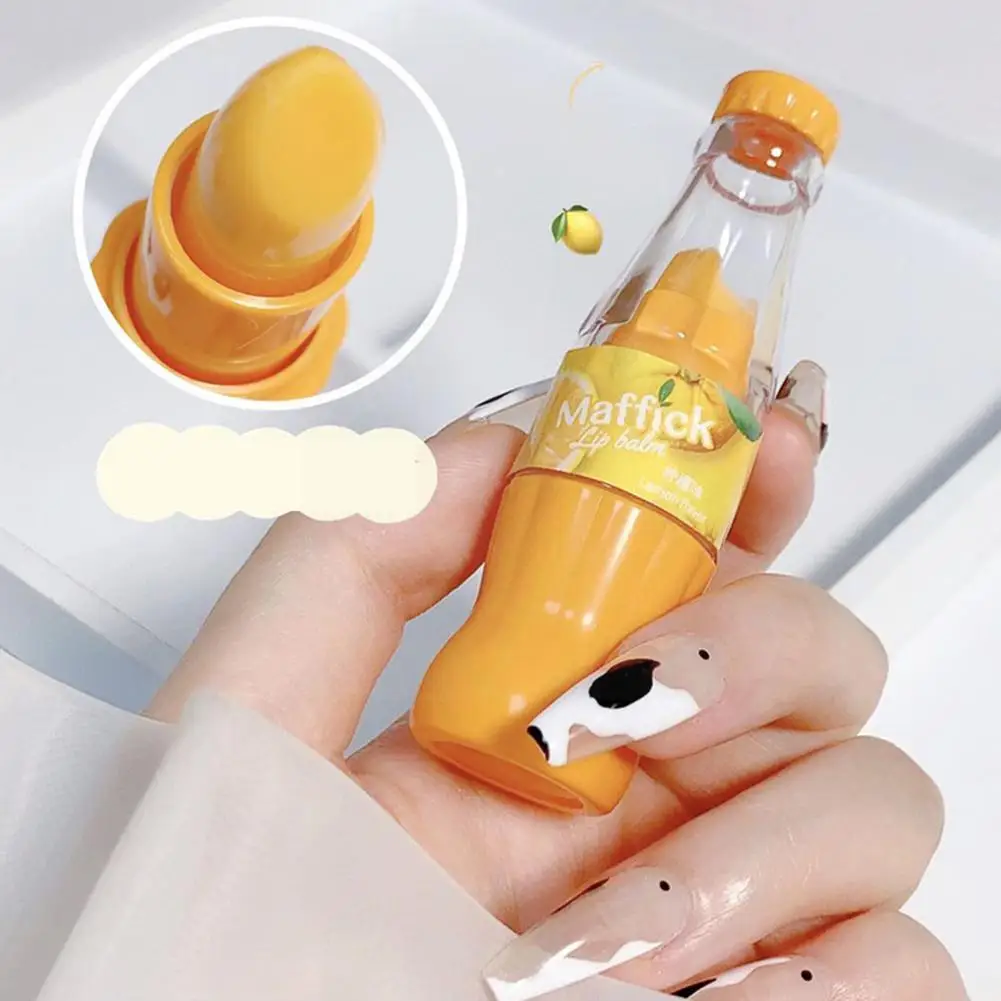

1pc Milk Flavor Lip Balm Lipstick Color Moisturizing Drink Watermelon Lemon Packaging Cute Gloss Flavor Augmentation Lip V6j1