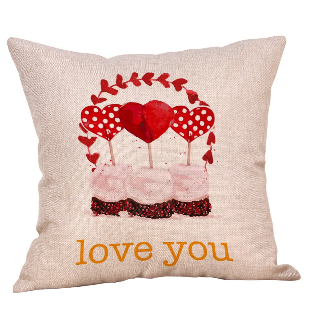 Счастливый День святого Валентина Бросок Наволочка сладкая любовь квадратная