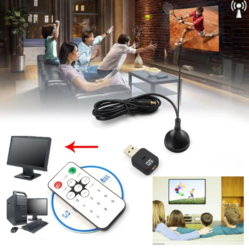 Цифровой DVB T2/T C USB 2 0 TV тюнер Stick HD приемник с антенной дистанционное управление