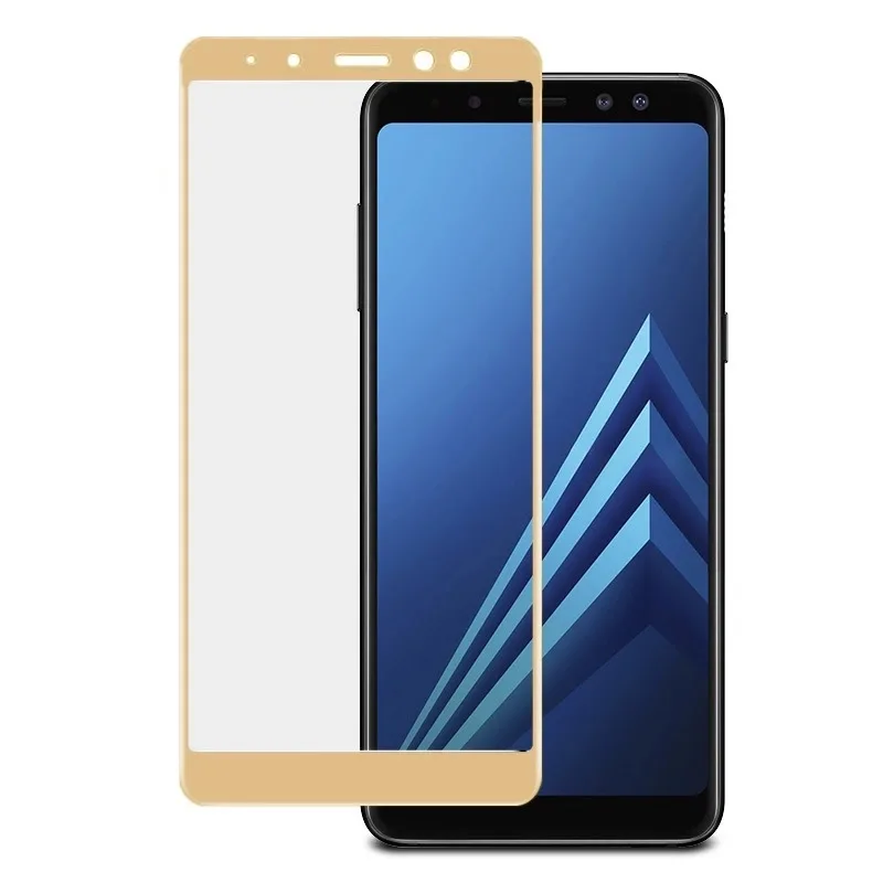 Защитный Стекло для samsung Galaxy A8 Экран протектор золото samsung galaxу 8 плюс арматуры из закаленного стекла для samsung Tremp чехол - Цвет: Gold