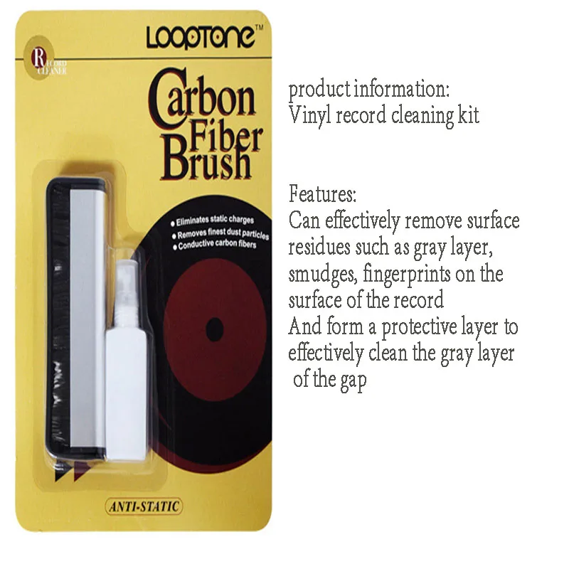 

Vinyl record record player phonograph vinyl decontamination cleaning brush dense line vinyl electrostatic brush dust cleaning