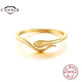 Европейские и американские модные ювелирные изделия золотого и серебряного цвета Открытые Кольца для женщин из стерлингового серебра 925 пробы обручальное кольцо - фото
