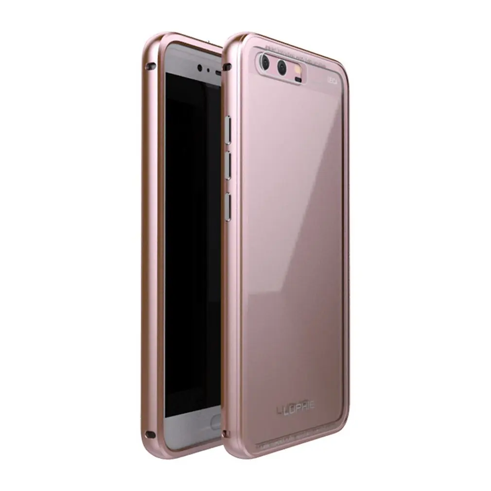 LUPHIE для HUAWEI P10 Plus Чехлы металлическая рамка Прозрачный Закаленное стекло