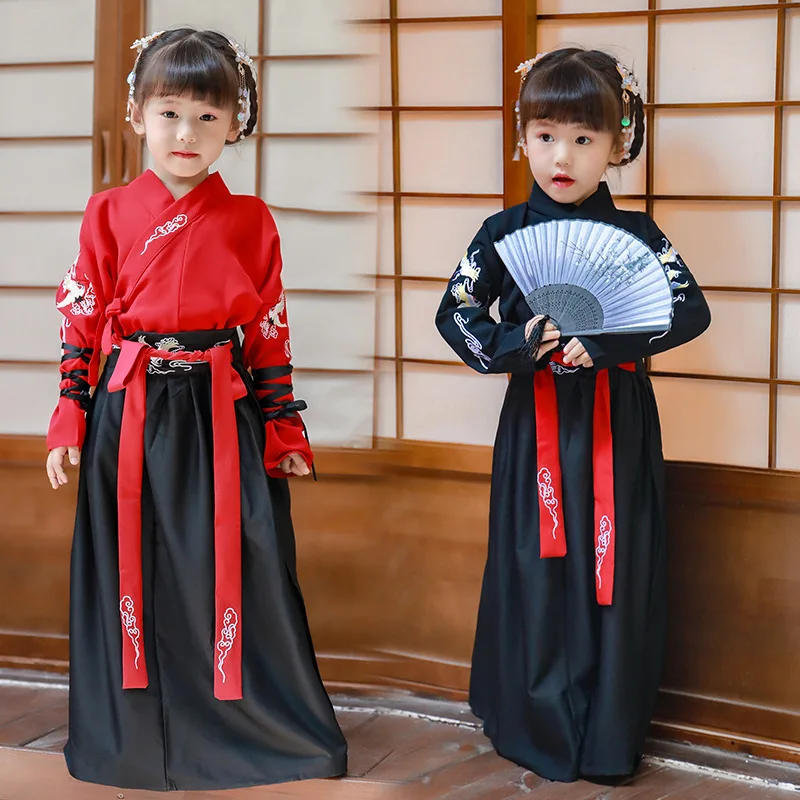 

Платье Hanfu Han elements для мальчиков и девочек, для учеников средней школы, традиционная китайская культура, для выступлений, осень