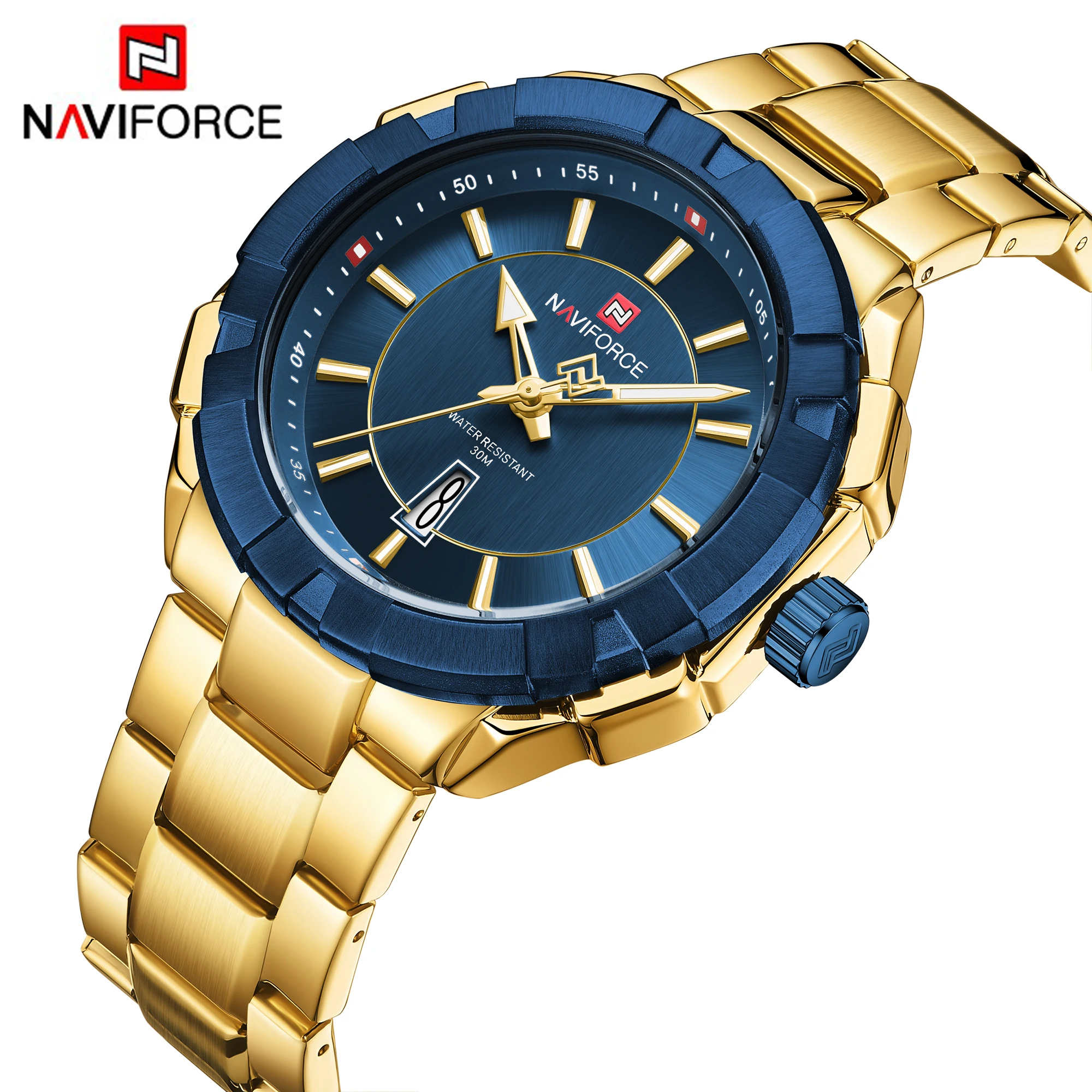 NAVIFORCE модные и Роскошные мужские часы деловые светящиеся водонепроницаемые