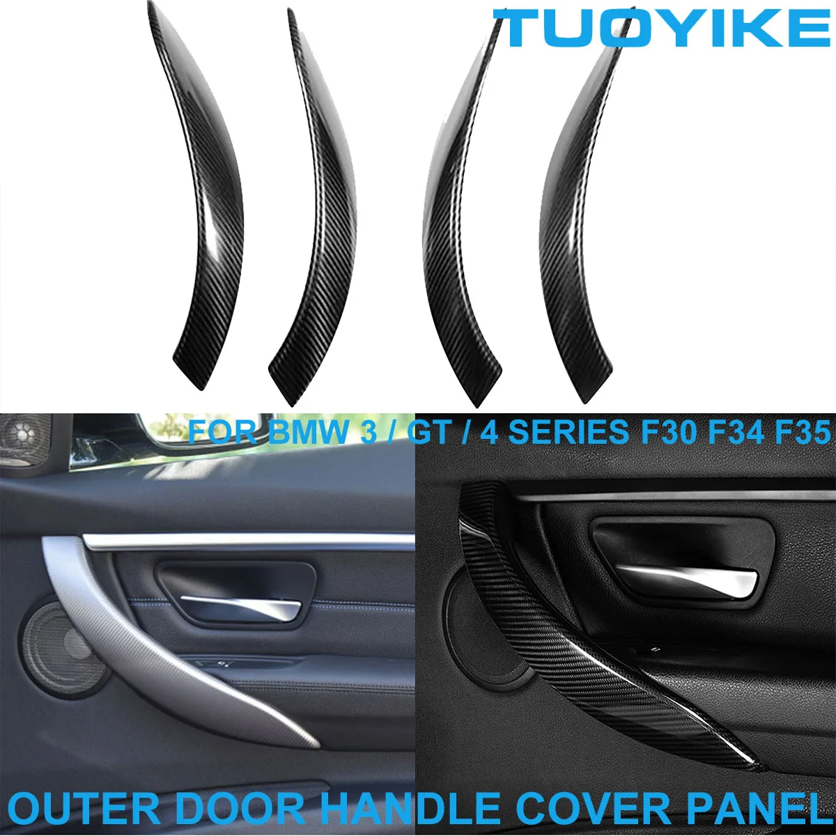 

Внутренняя наружная дверная ручка из углеродного волокна LHD RHD для BMW 1/2/3/GT/4-Series F20 F22 F30 31 F32 F33 F34 F35
