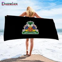 darmian haiti flag printed bath towel soft face hair quick dry towel for kids adults portable beach towel washcloth toalla playa