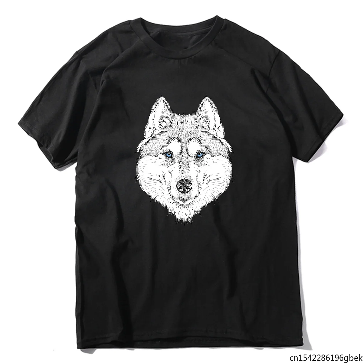 

Wolf Head Print Funny Men's T-Shirt