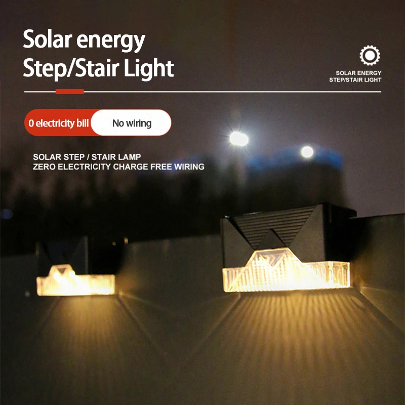 

Solar Lights Outdoor Solar Step Lights IP65 Waterproof LED Solar Power Garden Light For Garden Stair Yard Fence Decoration Lamp