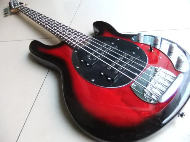 Оптовая продажа 5 струн электрический бас Musicman высшего качества в Red Burst
